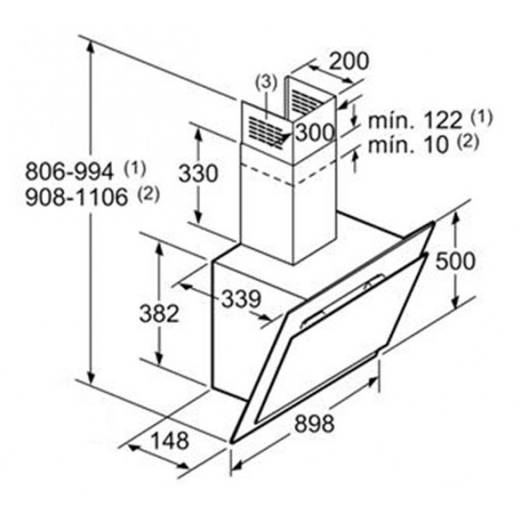 Máy Hút Mùi Bosch DWK97IM60 Nghiêng Gắn Tường