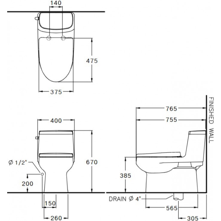 Bàn Cầu 1 khối COTTO C1142 Priz ll Nắp Êm