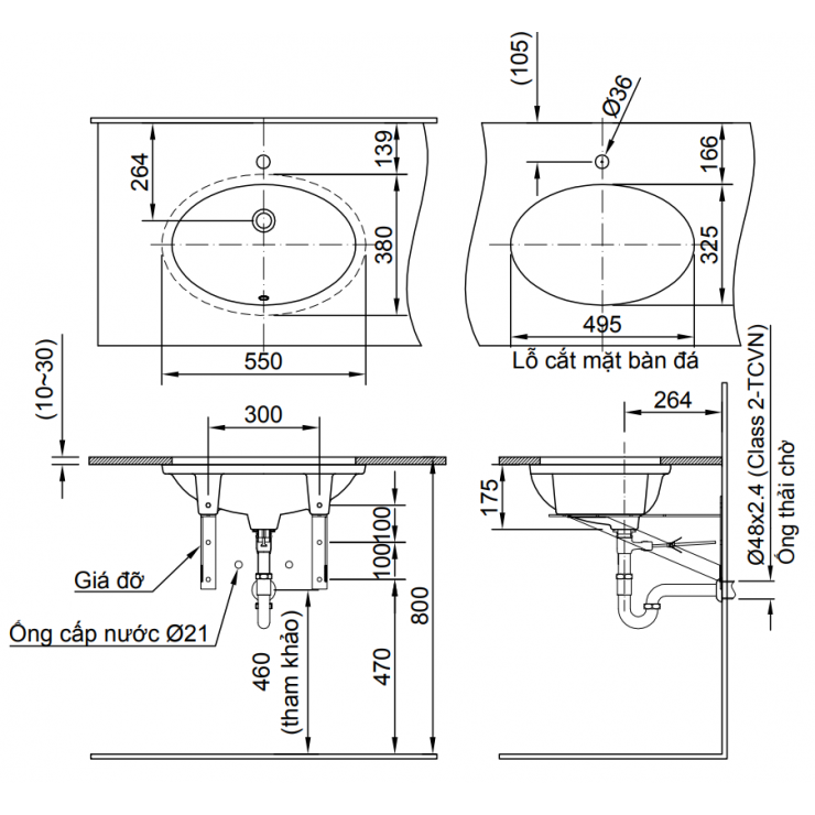 Chậu Rửa Lavabo Inax AL-2216V Âm Bàn AquaCeramic