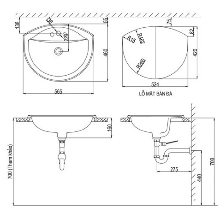 Chậu Rửa Lavabo Inax AL-2396V Âm Bàn AquaCeramic