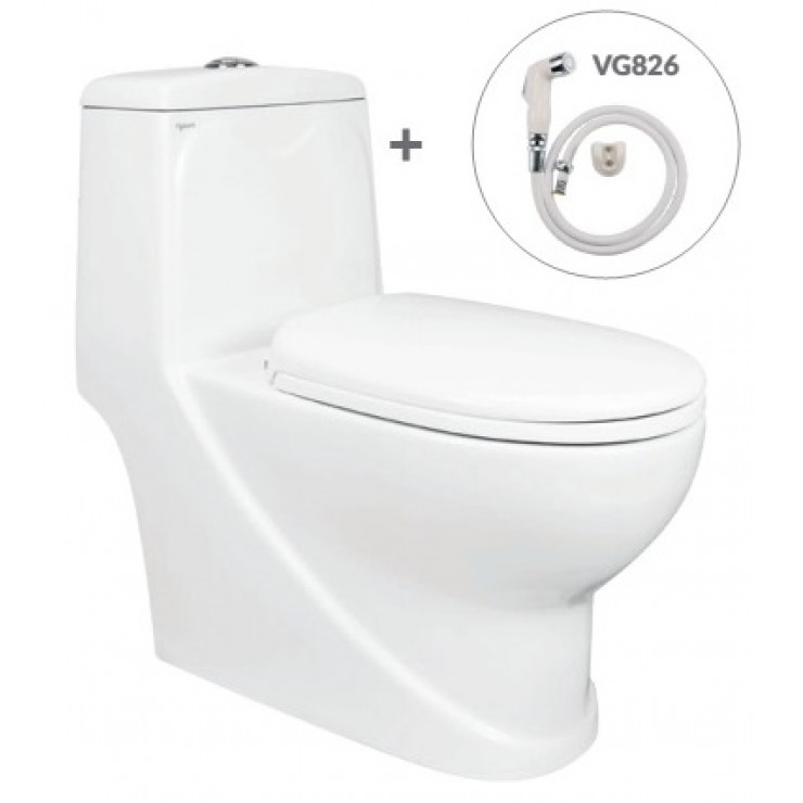 Bồn Cầu Viglacera V38 Nắp Êm V38M + Vòi Xịt VG826