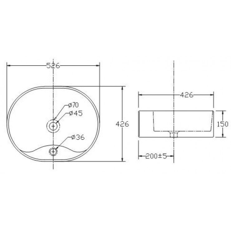 Chậu Rửa Mặt Lavabo Viglacera CD19 Đặt Bàn Tròn