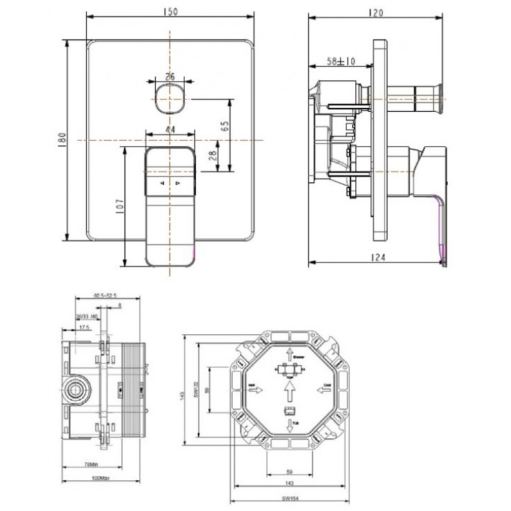 Van Điều Chỉnh American Standard WF-1321 Âm Tường Acacia Evolution