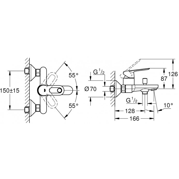 Củ Sen Grohe 23603000 BauLoop Nóng Lạnh