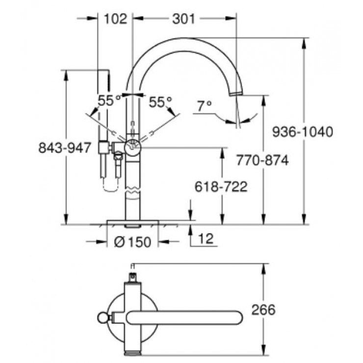 Bộ vòi xả bồn tắm Grohe 32653003 + 29086000 Atrio đặt sàn - Tuấn Đức