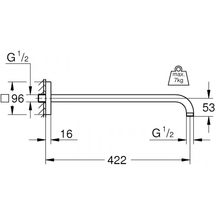 Thanh Treo Sen Grohe 26145000 Gắn Tường