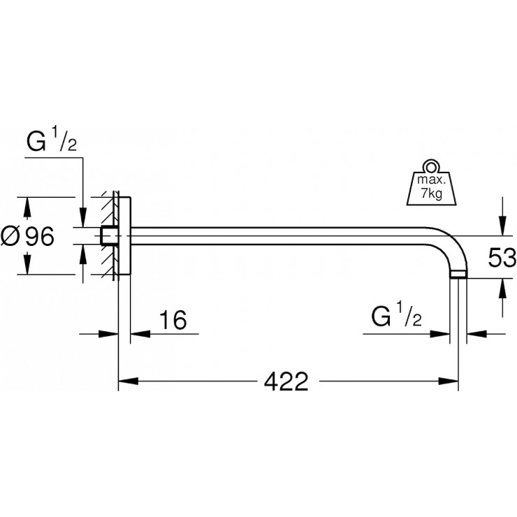 Thanh Treo Sen Grohe 26146000 Gắn Tường