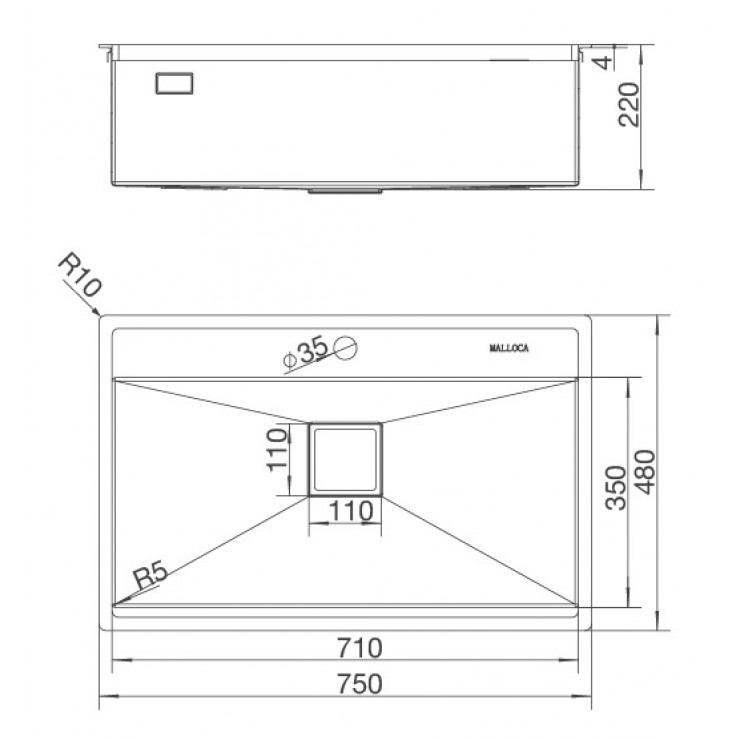 Chậu Rửa Malloca MS 6302T Inox 304