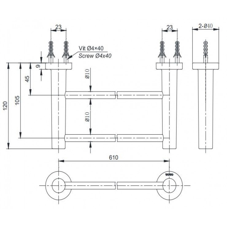 Thanh Treo Khăn TOTO YT406W6V