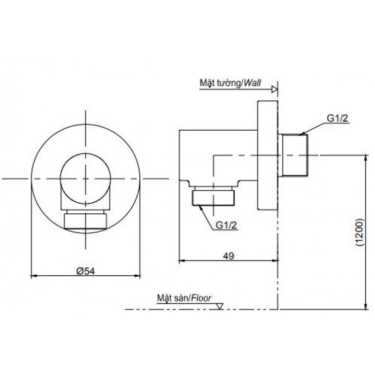 Cút Nối Tường TOTO TBW01014B