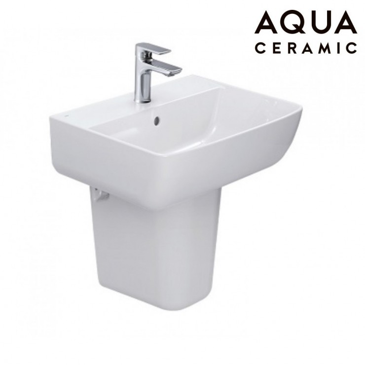 Lavabo Inax AL-312V/L-298VC Treo Tường Chân Ngắn Aqua Ceramic