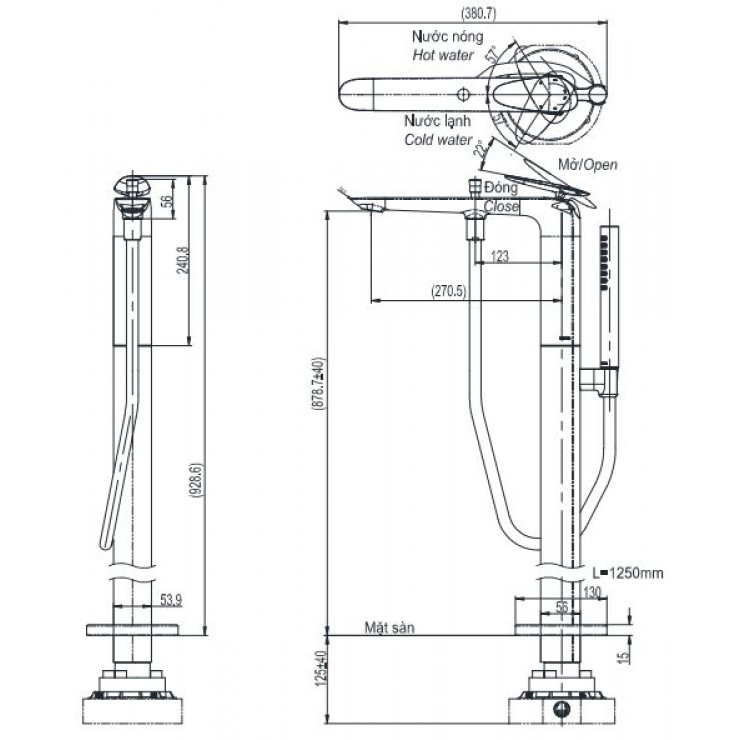 Vòi Sen Xả Bồn Tắm TOTO TBP03301A/TBN01105B