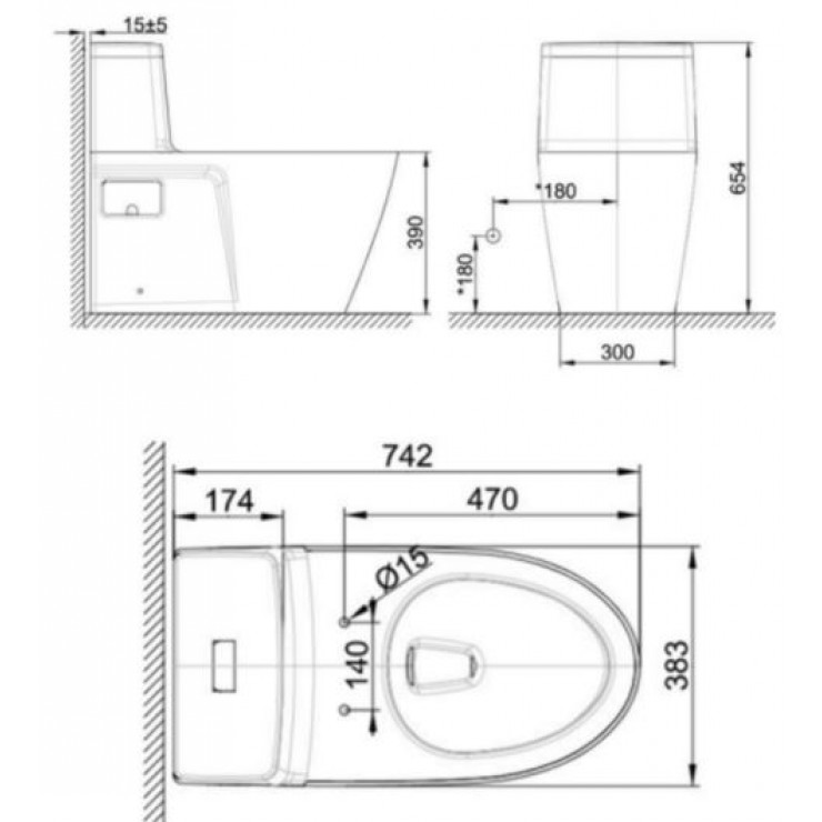 Bồn Cầu American Standard VF-1808ET Dòng Acacia Supasleek Xả Xoáy