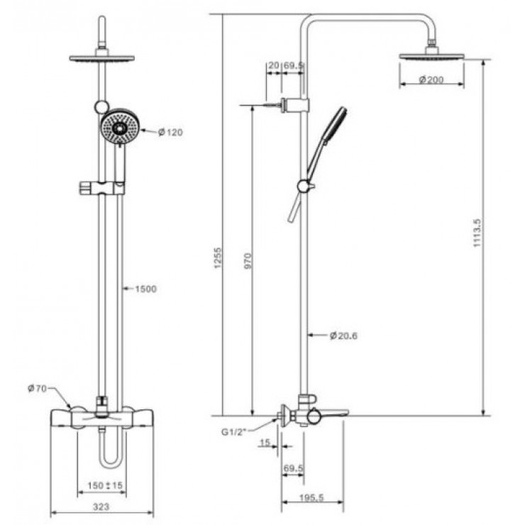 Bộ Sen Cây Cảm Biến Nhiệt American Standard WF-4952 EasySET 3 Đường