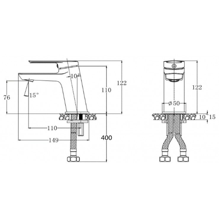 Vòi Nóng Lạnh Lavabo CAESAR B200CP - B200CU