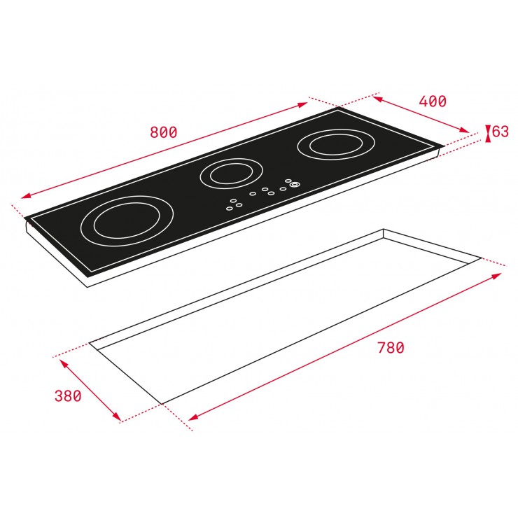 Bếp Hồng Ngoại Teka TRC 83631 TCS 112530000 3 Mặt Bếp