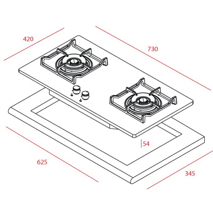 Bếp Ga Teka GS 73 2G (MT) 40240201 2 Mặt Bếp