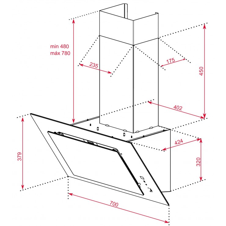 Máy Hút Mùi Teka DVT 78660 TBS 112930041 Nghiêng