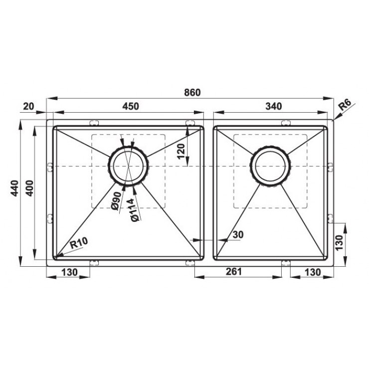 Chậu Bếp Hafele HS21-SSN2S90 567.96.310 Hai Hộc Inox 304 Màu Đen