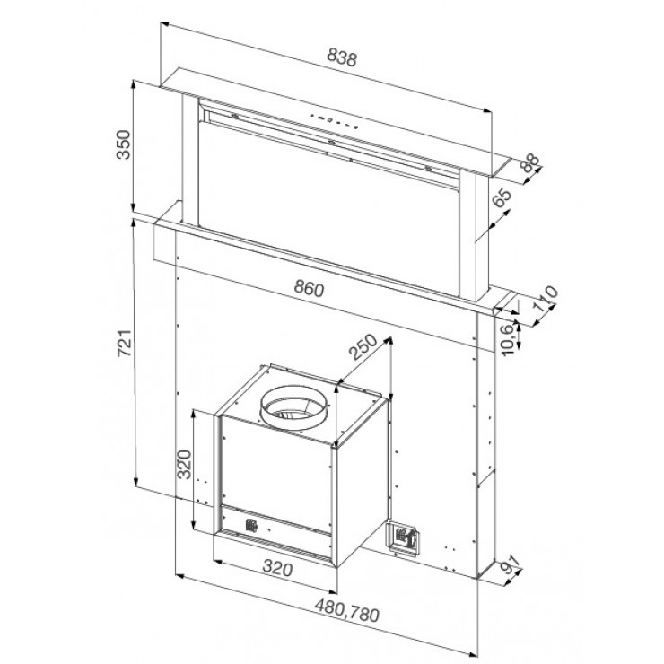 Máy Hút Khói Khử Mùi Malloca LIFT-K6008 Âm Bàn