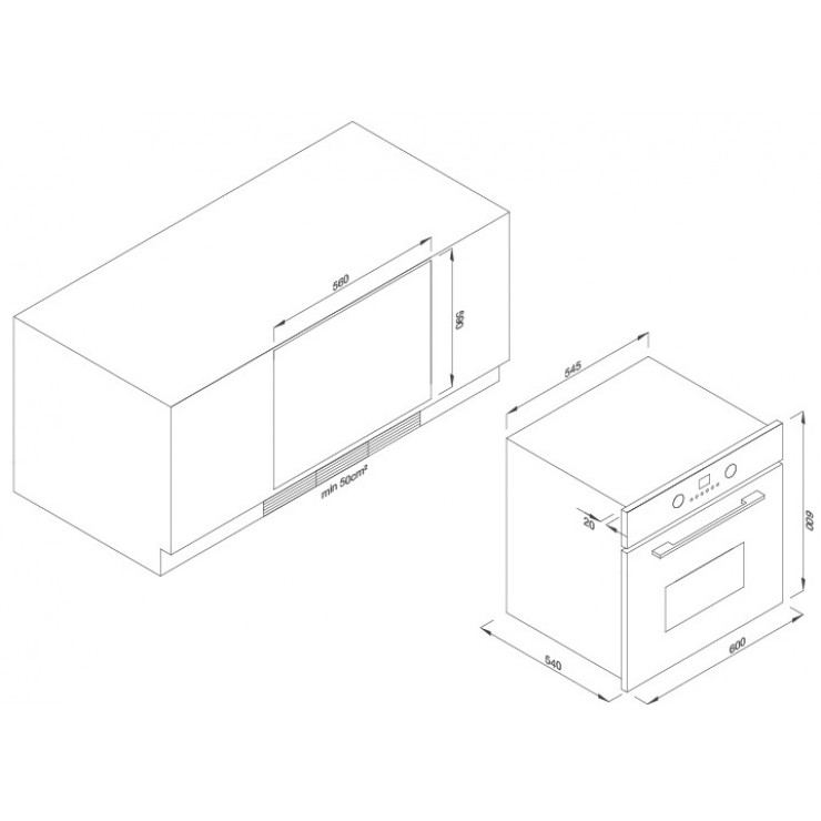 Lò Nướng Malloca EB-56ERCDG-8BC40 Âm Tủ 56L