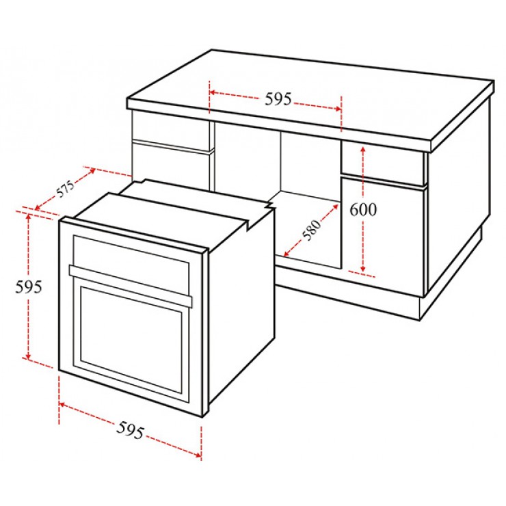 Lò Nướng Chefs EH-BO600B Âm Tủ 56L