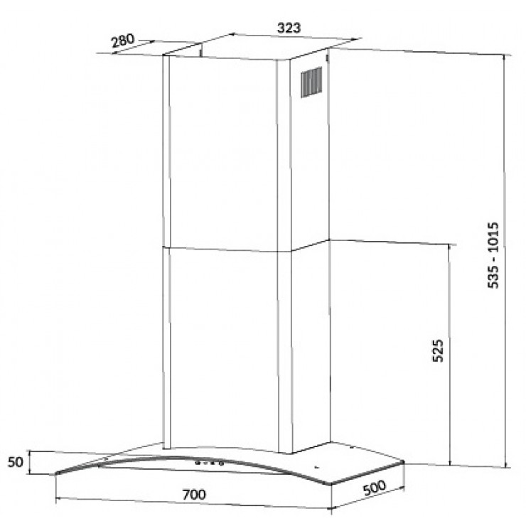 Máy Hút Khói Khử Mùi Eurosun EH-70K21B Gắn Tường