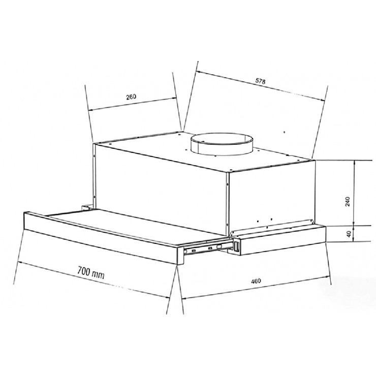 Máy Hút Khói Khử Mùi Eurosun EH-70AF86B Âm Tủ