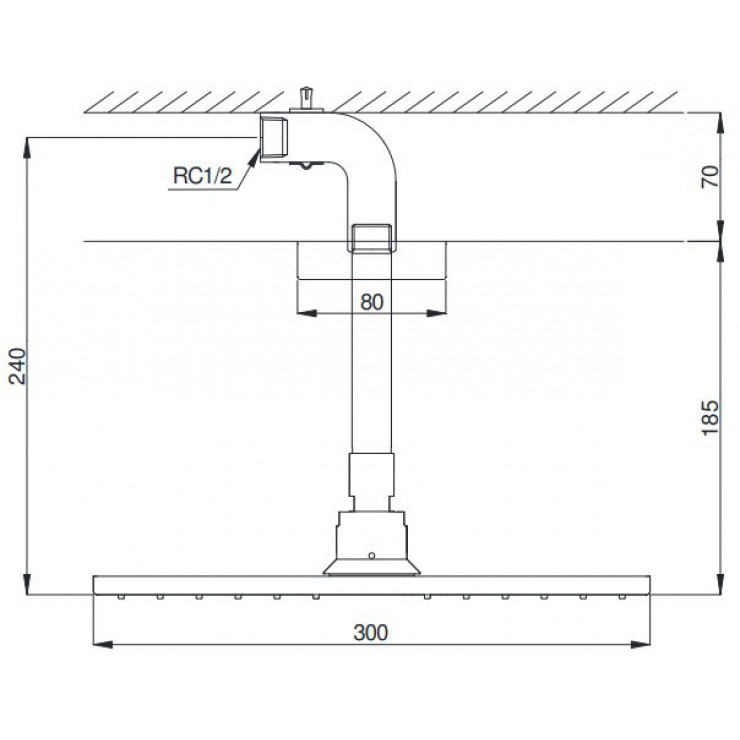 Bát Sen Gắn Trần TOTO DBX114-1CAM Vuông 300mm