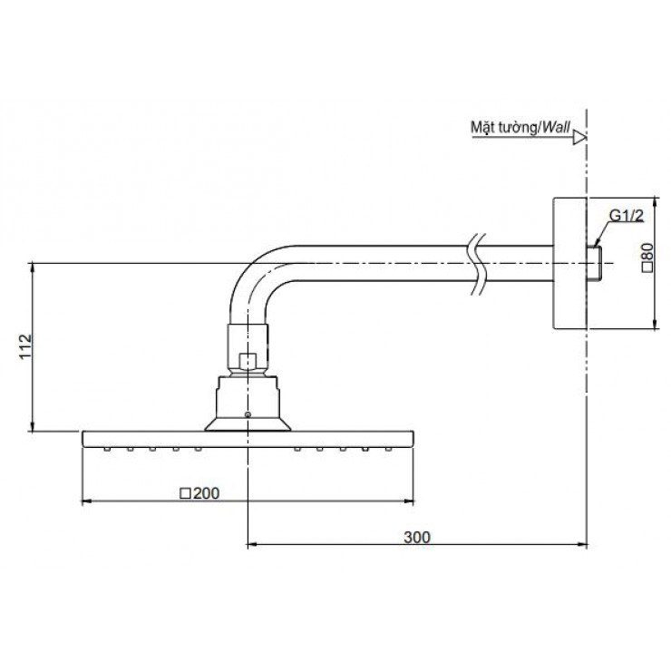 Bát sen gắn tường TOTO DBX115CAMR Vuông 200mm