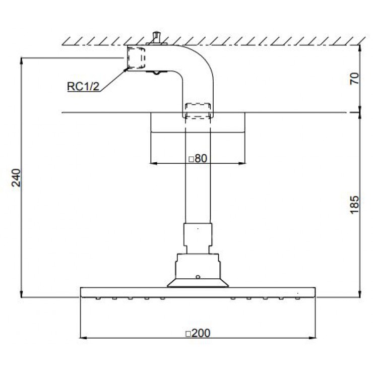 Bát Sen Gắn Trần TOTO DBX115-1CAM Vuông 200mm