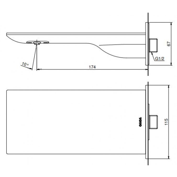 Vòi Xả Bồn TOTO TBP02001B Âm Tường