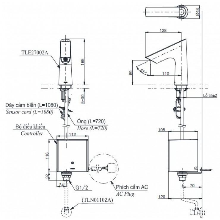 Vòi Lavabo Cảm Ứng TOTO TLE27002A Tự Động