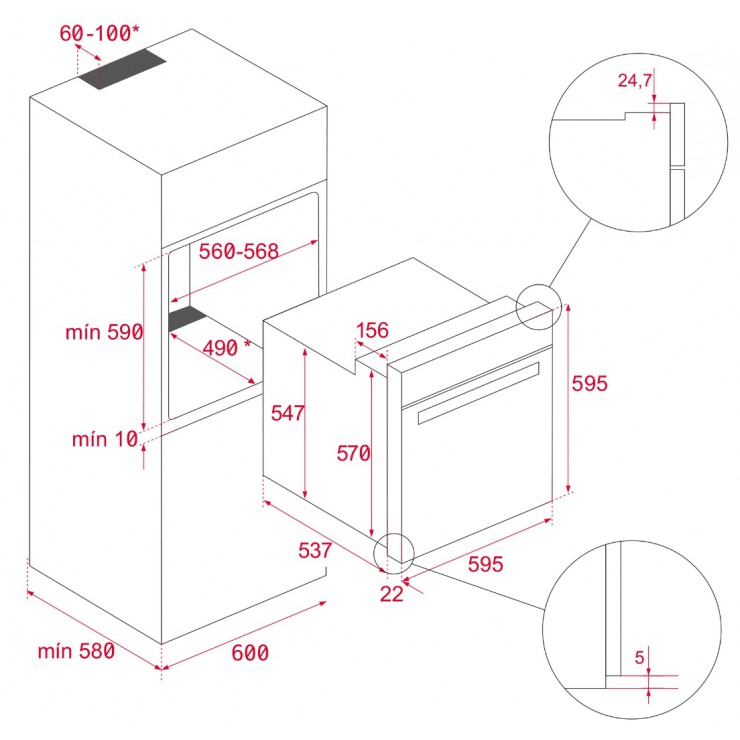 Lò Nướng Teka AIRFRY HLB 8416 111000048 Lắp Âm 71L