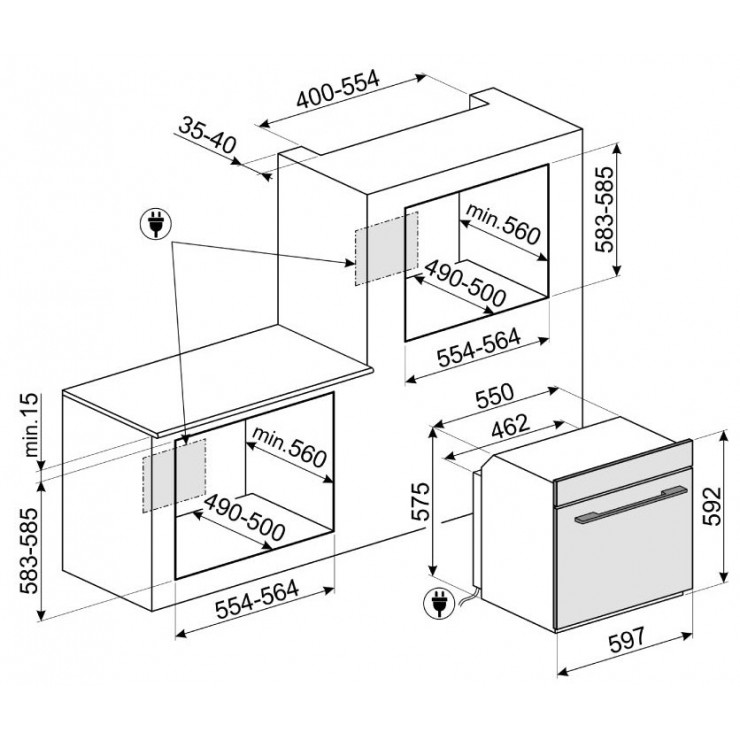 Lò Nướng Hafele SO6102TS 536.64.982 Lắp Âm 78L