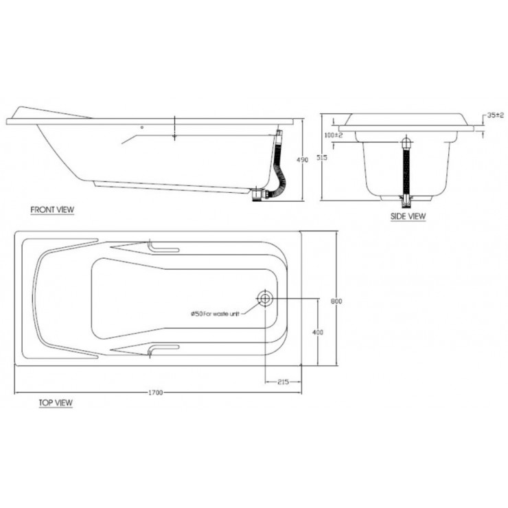 Bồn Tắm Xây American Standard 7120-WT Tonca 1.7 Mét