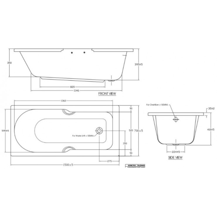 Bồn Tắm Xây American Standard 7140-WT Studio 1.5 Mét