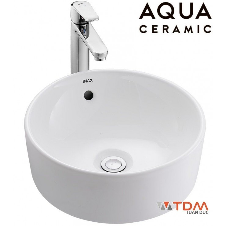 Chậu Rửa Lavabo Inax AL-295V Đặt Bàn Tròn Aqua Ceramic