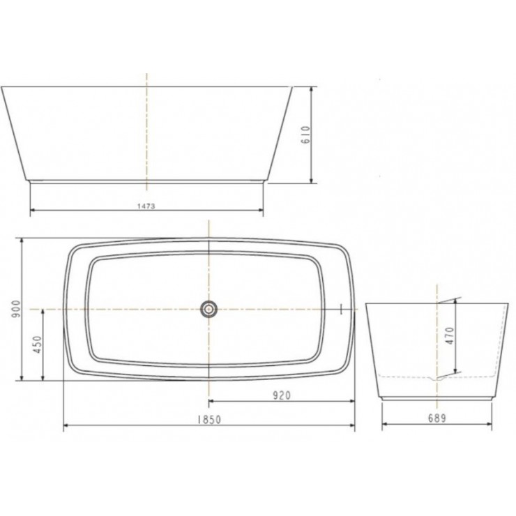 Bồn Tắm American Standard Đá Zenistone BTAS9831 Đặt Sàn 1.85m