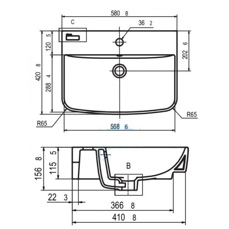 Chậu Rửa Lavabo Viglacera CD58 (V58) Fansipan Chân Ngắn