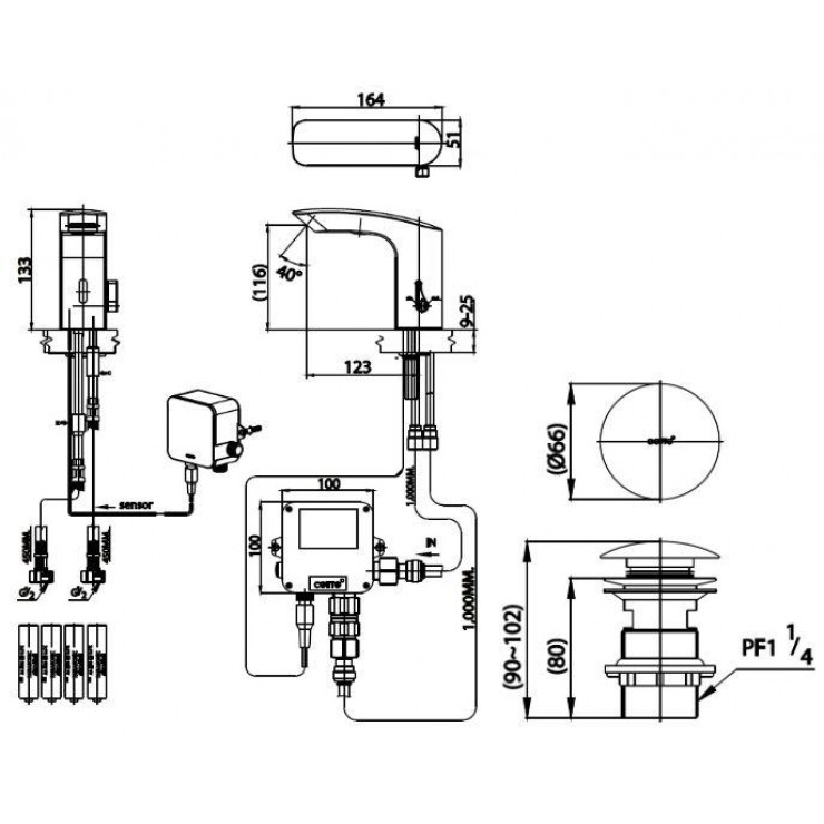 Củ Sen Tắm COTTO CT2405A WALTZ Nóng Lạnh