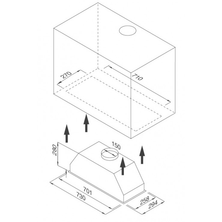 Máy Hút Mùi Malloca HIDDEN K-730 Âm Tủ