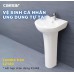 Chậu Rửa Mặt Lavabo Caesar L2140/P2445 Treo Tường Chân Dài - Tuấn Đức