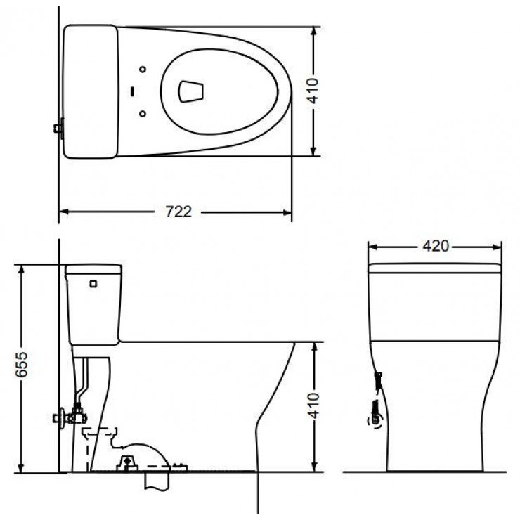 Bồn Cầu TOTO MS188VKE4 Một Khối Nắp Cơ TCW1211A