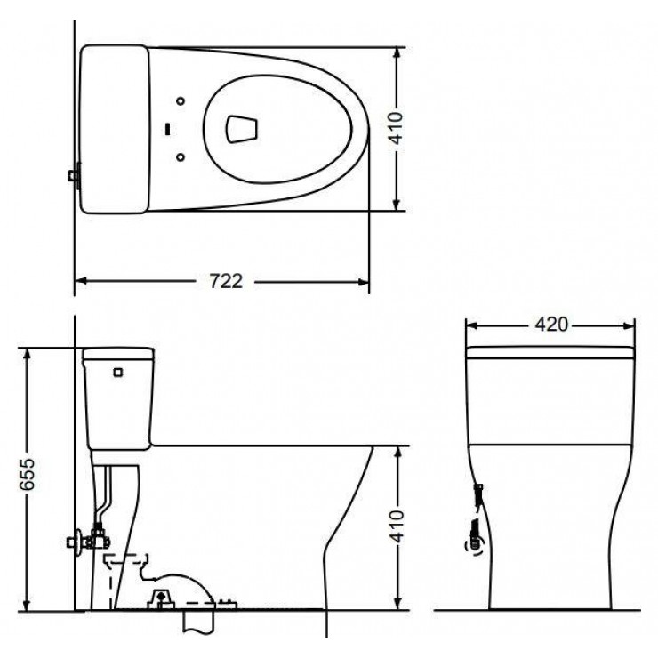 Bồn Cầu Điện Tử TOTO MS188VKW16 Nắp Rửa Washlet TCF23410AAA C2