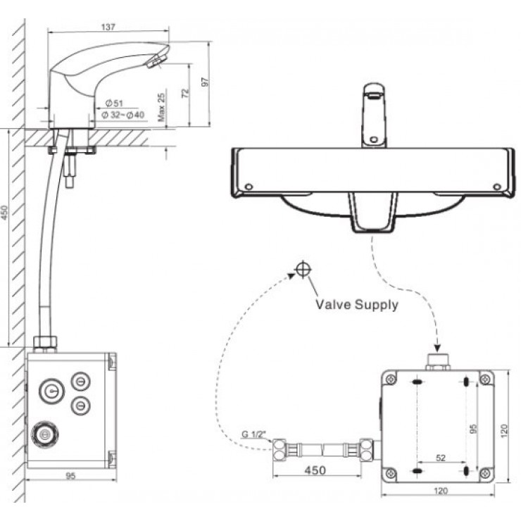 Vòi Lavabo American Standard WF-8601 Entry DC Cảm Ứng Pin