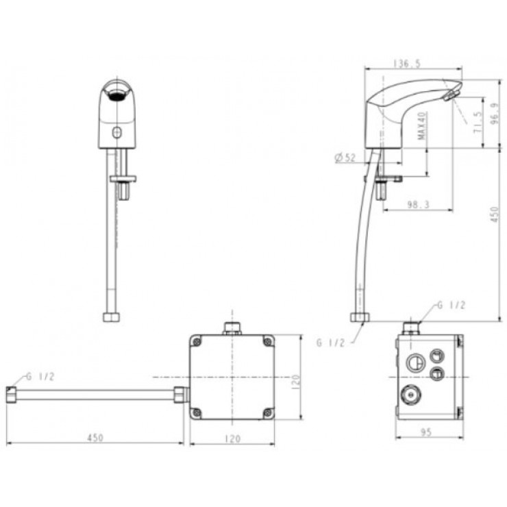 Vòi Lavabo American Standard WF-8611 Entry AC Cảm Ứng 220V