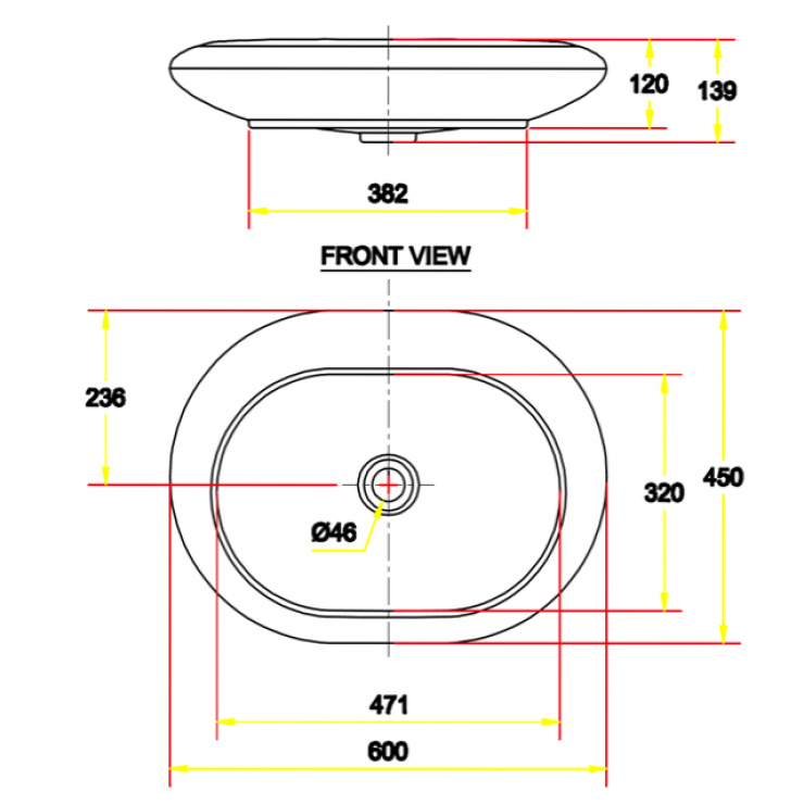 Chậu Lavabo American Standard WP-F644 Đặt Bàn