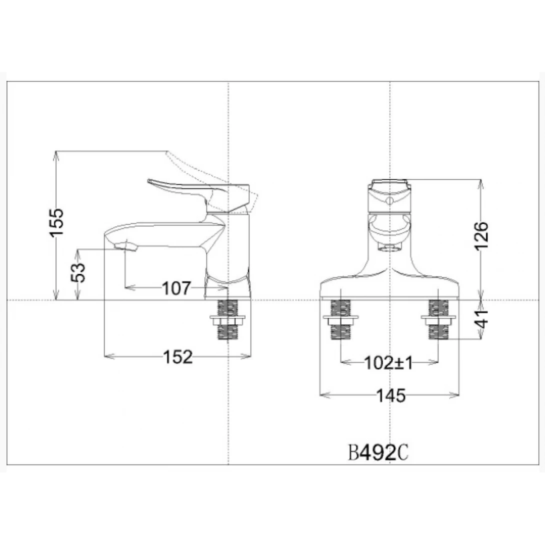 Vòi chậu rửa mặt lavabo Caesar B492CU nóng lạnh - Tuấn Đức