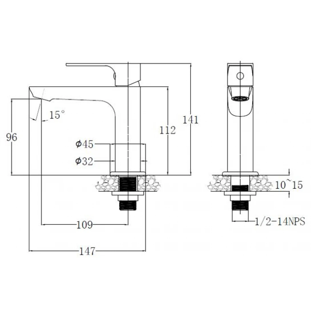 Vòi chậu rửa mặt lavabo Caesar B060C lạnh